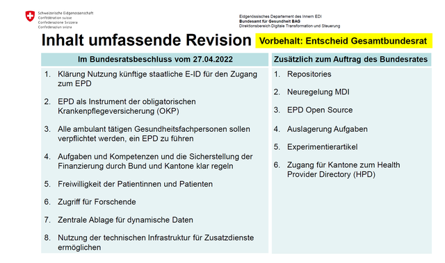 Vorschlag Revision EPDG des BAG – Einschätzung der IG eHealth (Fortsetzung)